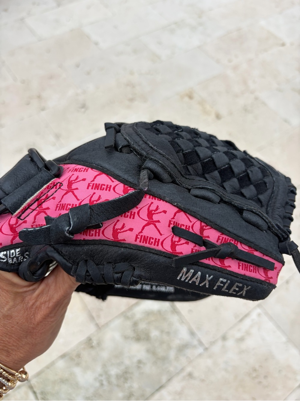 Finch Max Flex Black & Pink Baseball Glove